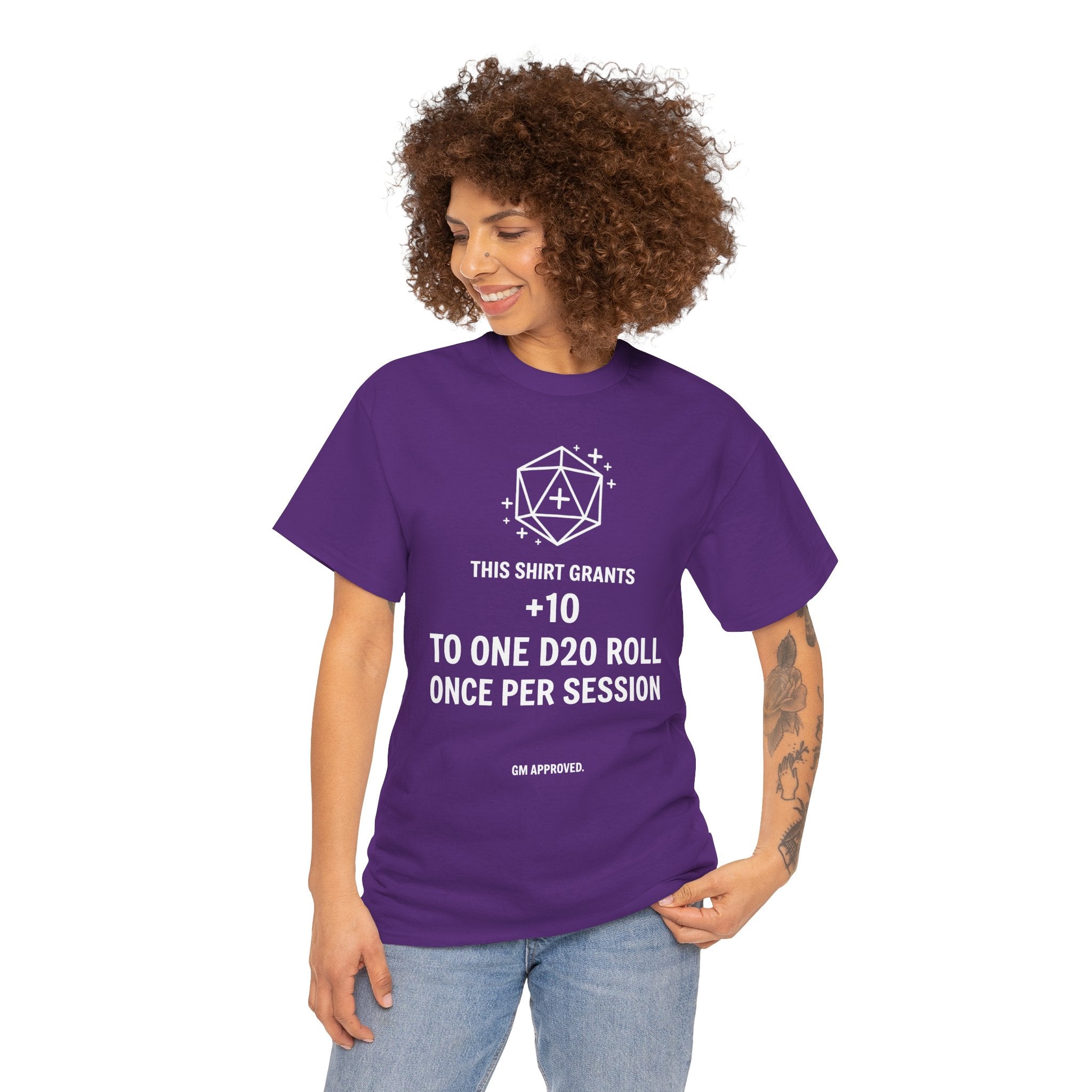 Dice roll plus modifier T-shirt | D20 RPG Personalizable T-shirt