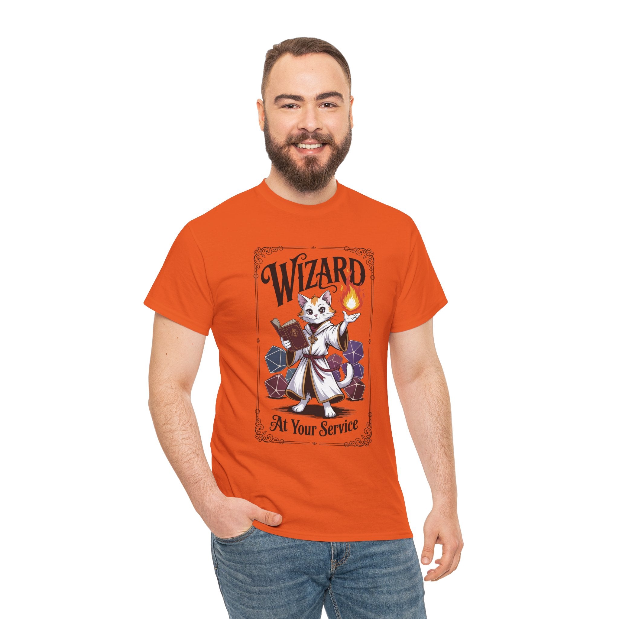Wizard Cat at Your Serivece D&D T-shirt | Cat Lover RPG Gift