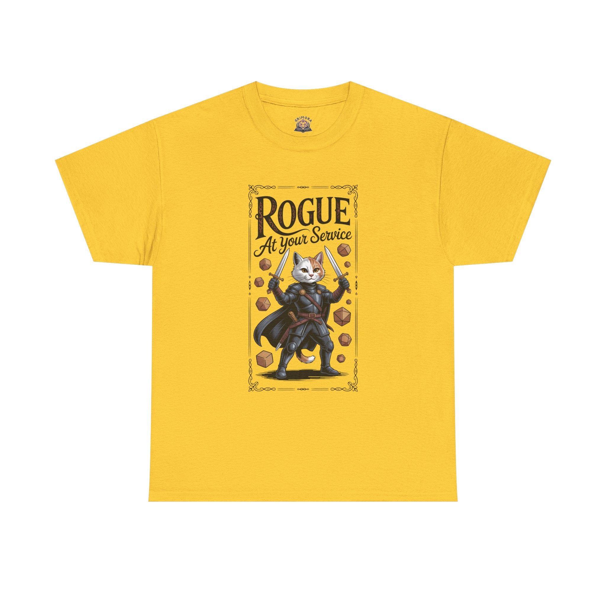 Rogue Cat at Your Serivece D&D T-shirt | Cat Lover RPG Gift