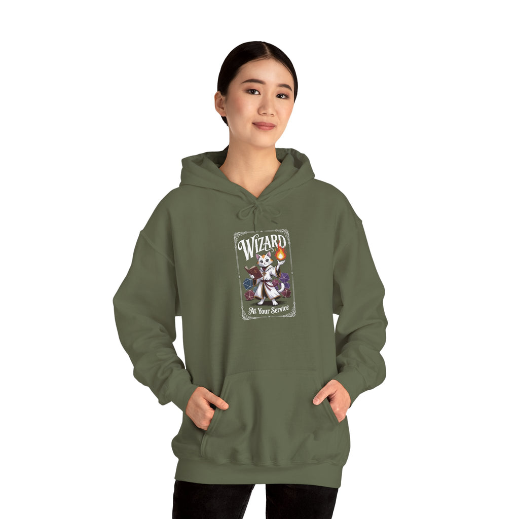 Wizard Cat at Your Serivece D&D Hoodie | Cat Lover RPG Gift