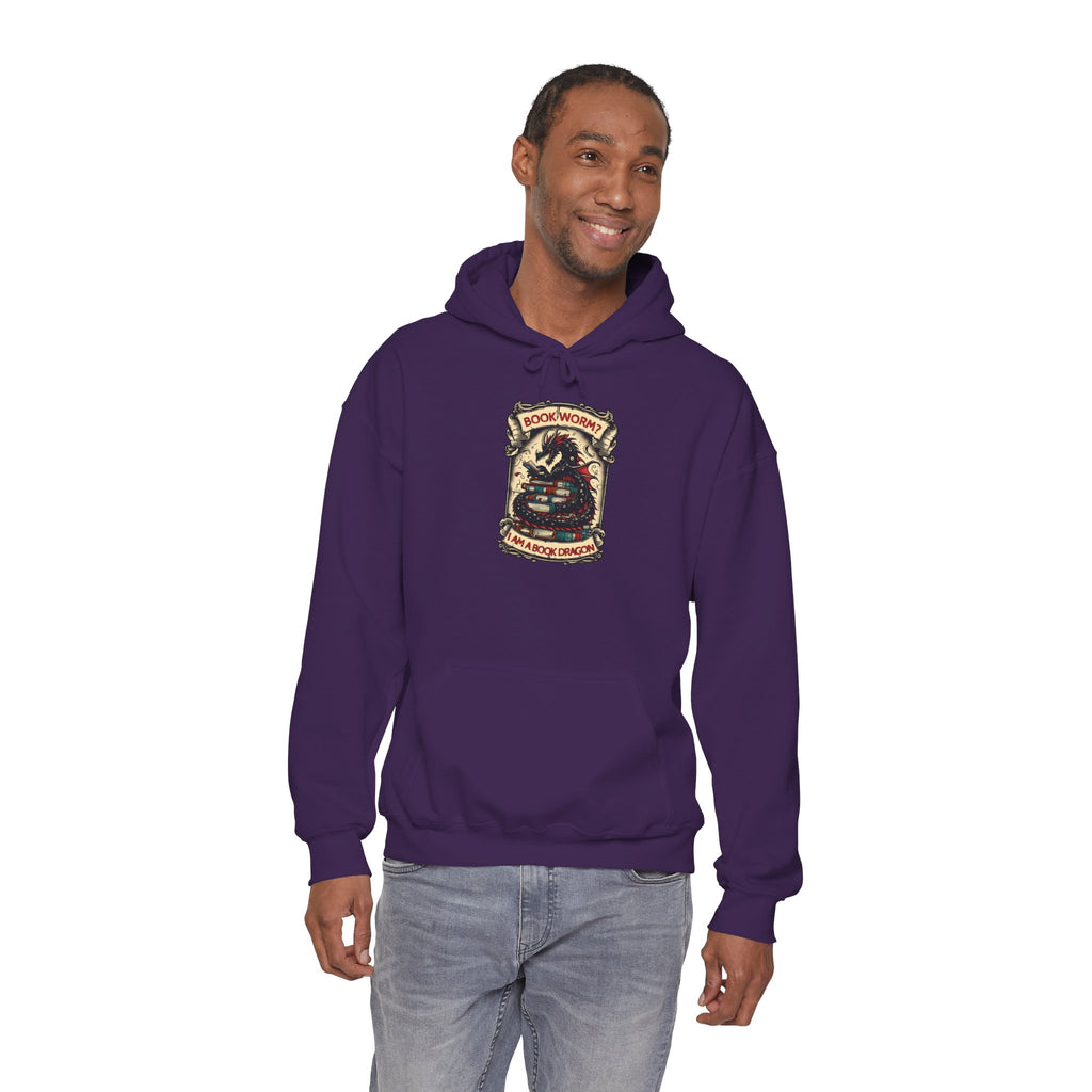 Book Worm? I Am a Book Dragon, Fantasy Reader Hoodie