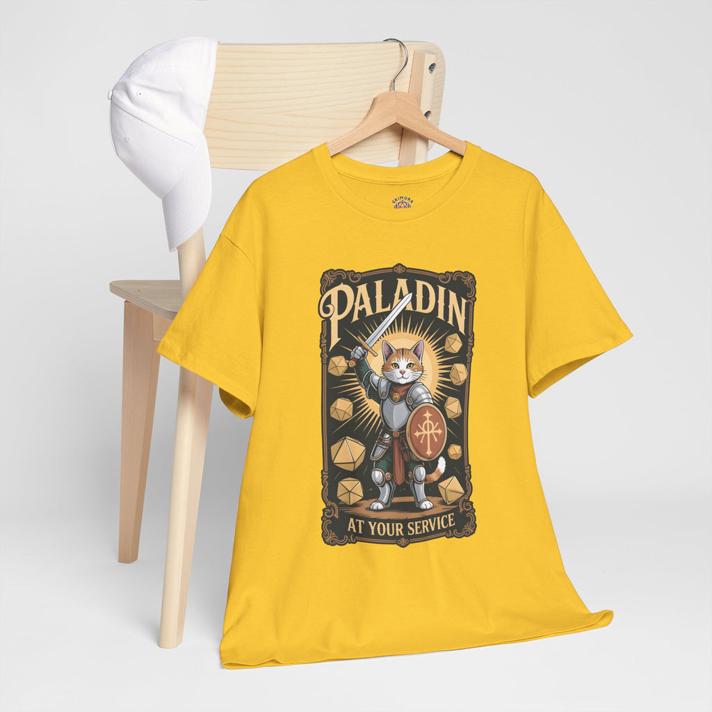 Paladin Cat at Your Service D&D T-shirt | Cat Lover RPG Gift