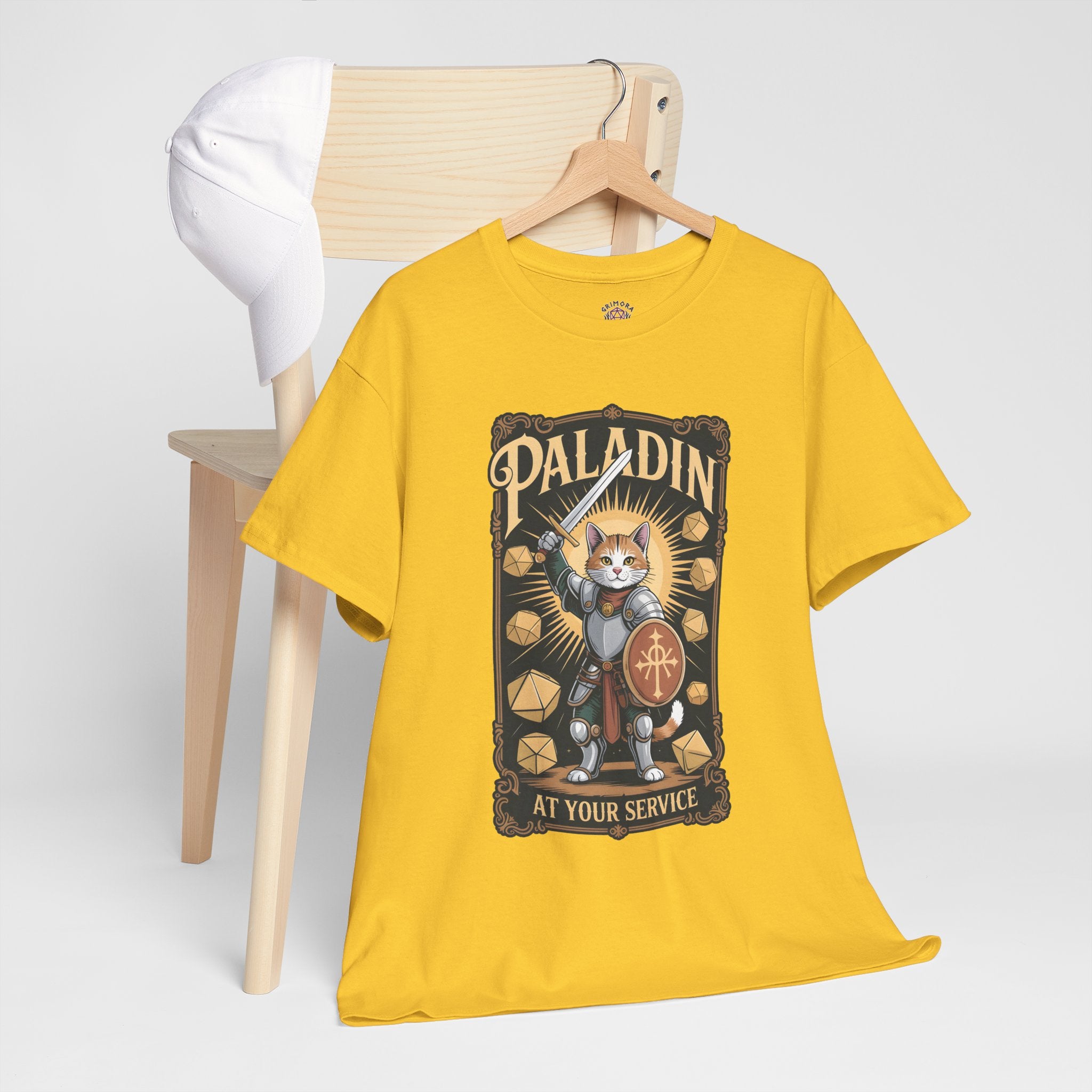 Paladin Cat at Your Service D&D T-shirt | Cat Lover RPG Gift