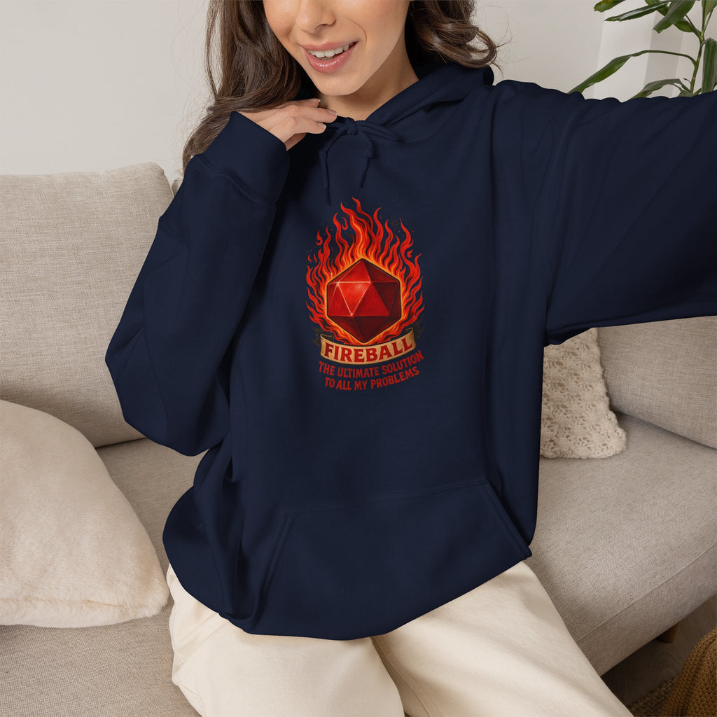 Fireball – The Ultimate Solution to All My Problems| Funny RPG Hoodie