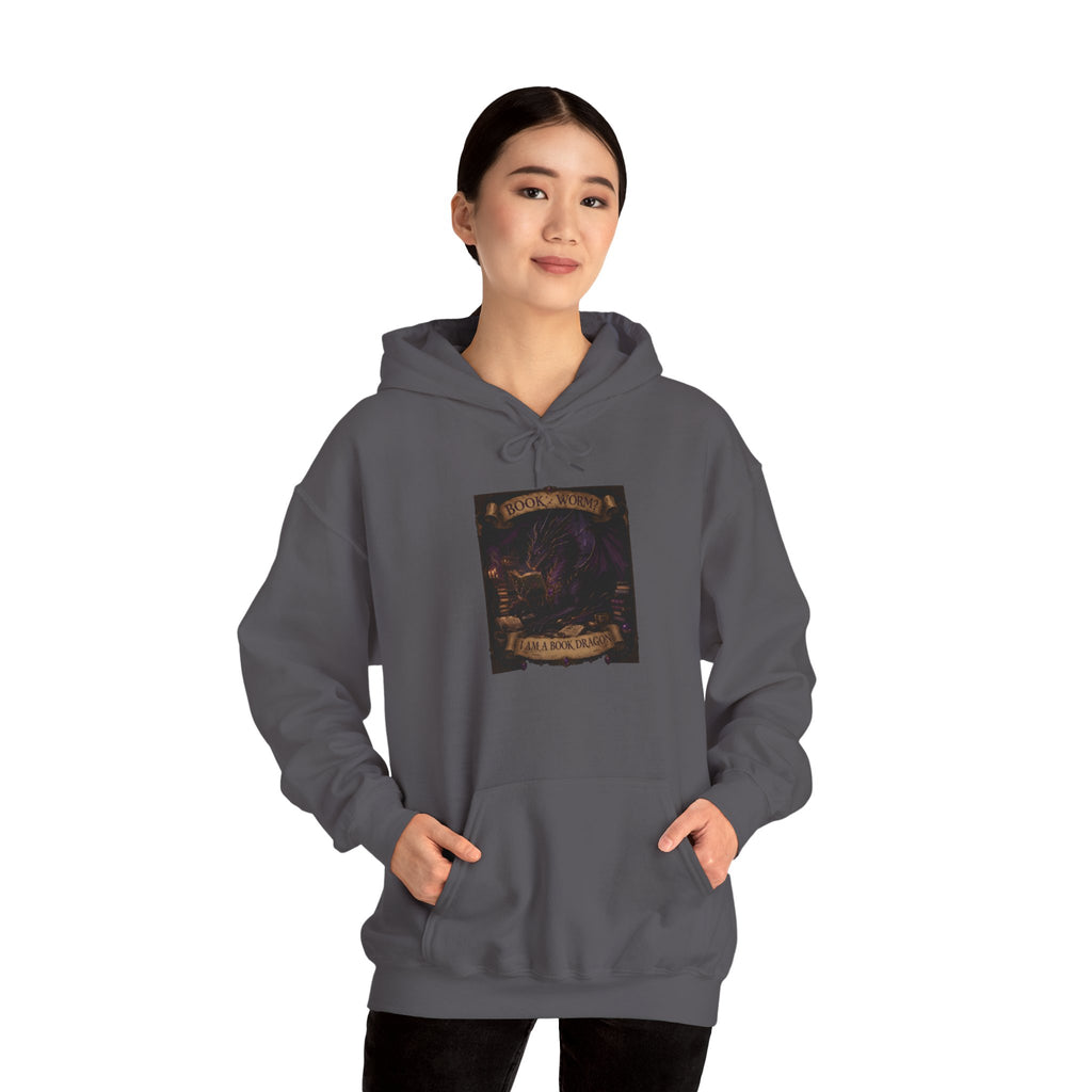 Book Worm? I Am a Book Dragon, Fantasy Reader Hoodie