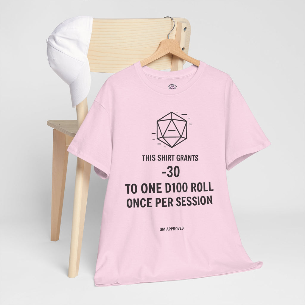 Dice roll minus modifier T-shirt | RPG Personalizable