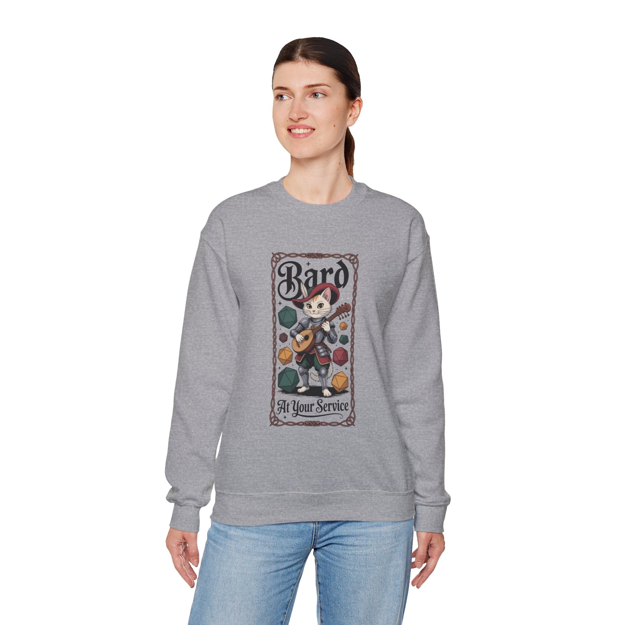 Bard Cat at Your Serivece D&D Sweatshirt | Cat Lover RPG Gift