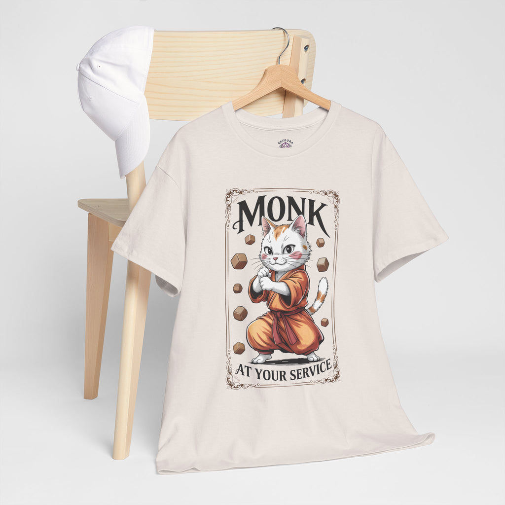 Monk Cat at Your Service D&D T-shirt | Cat Lover RPG Gift
