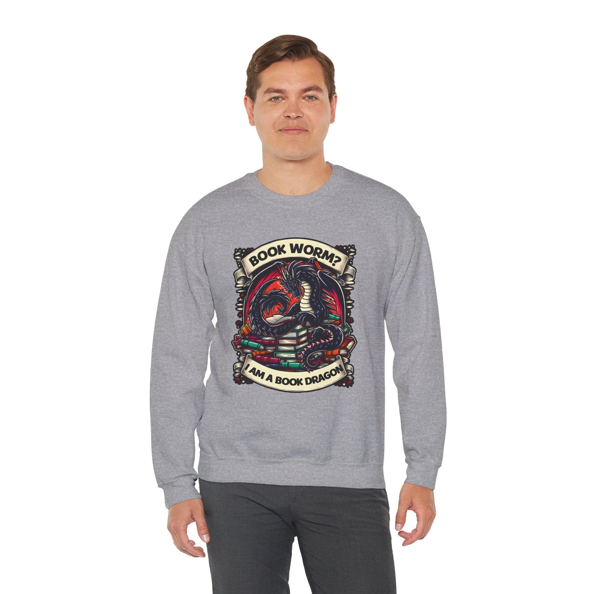 Book Worm? I Am a Book Dragon, Fantasy Reader Sweatshirt
