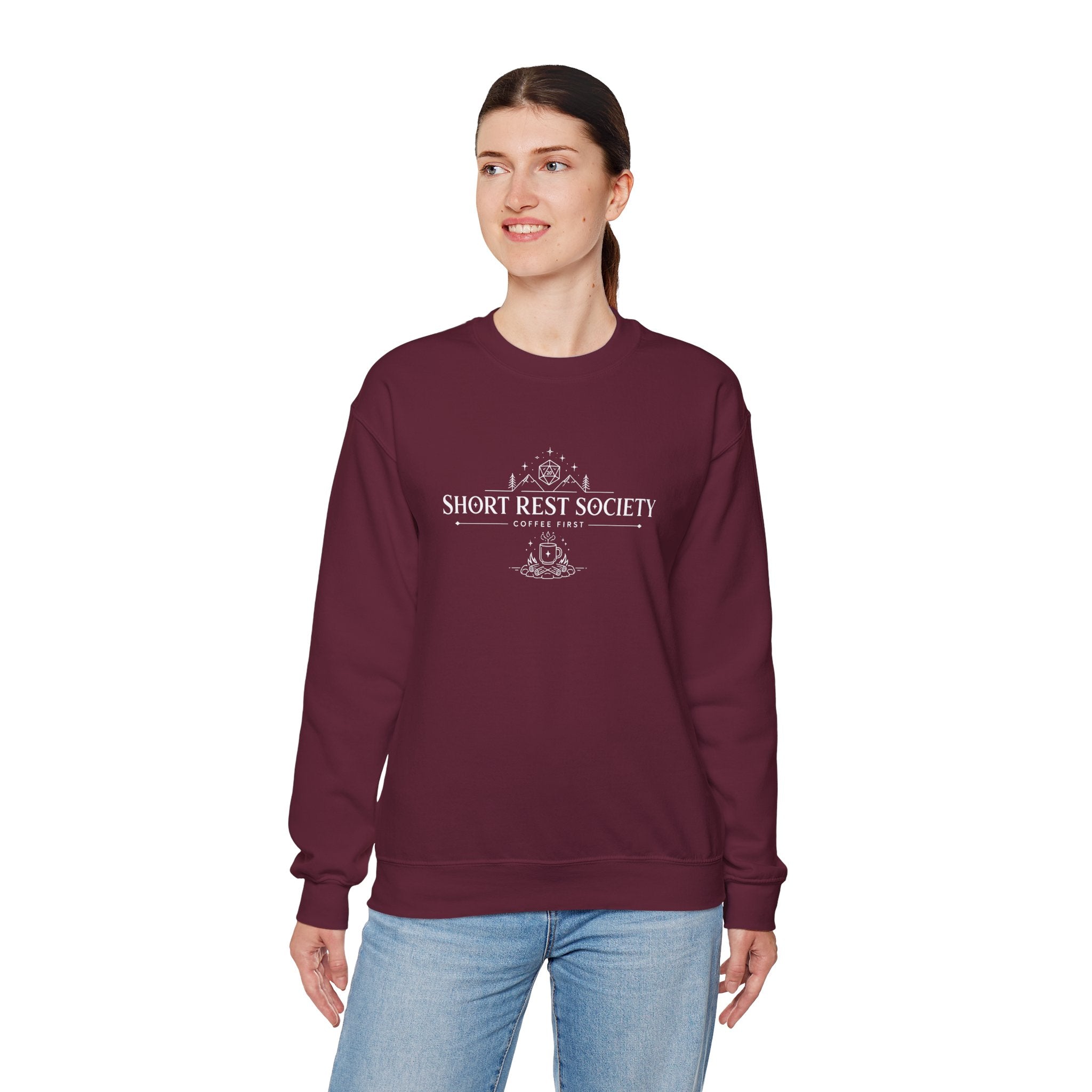 Short Rest Society – Coffee First | Tabletop RPG Sweatshirt