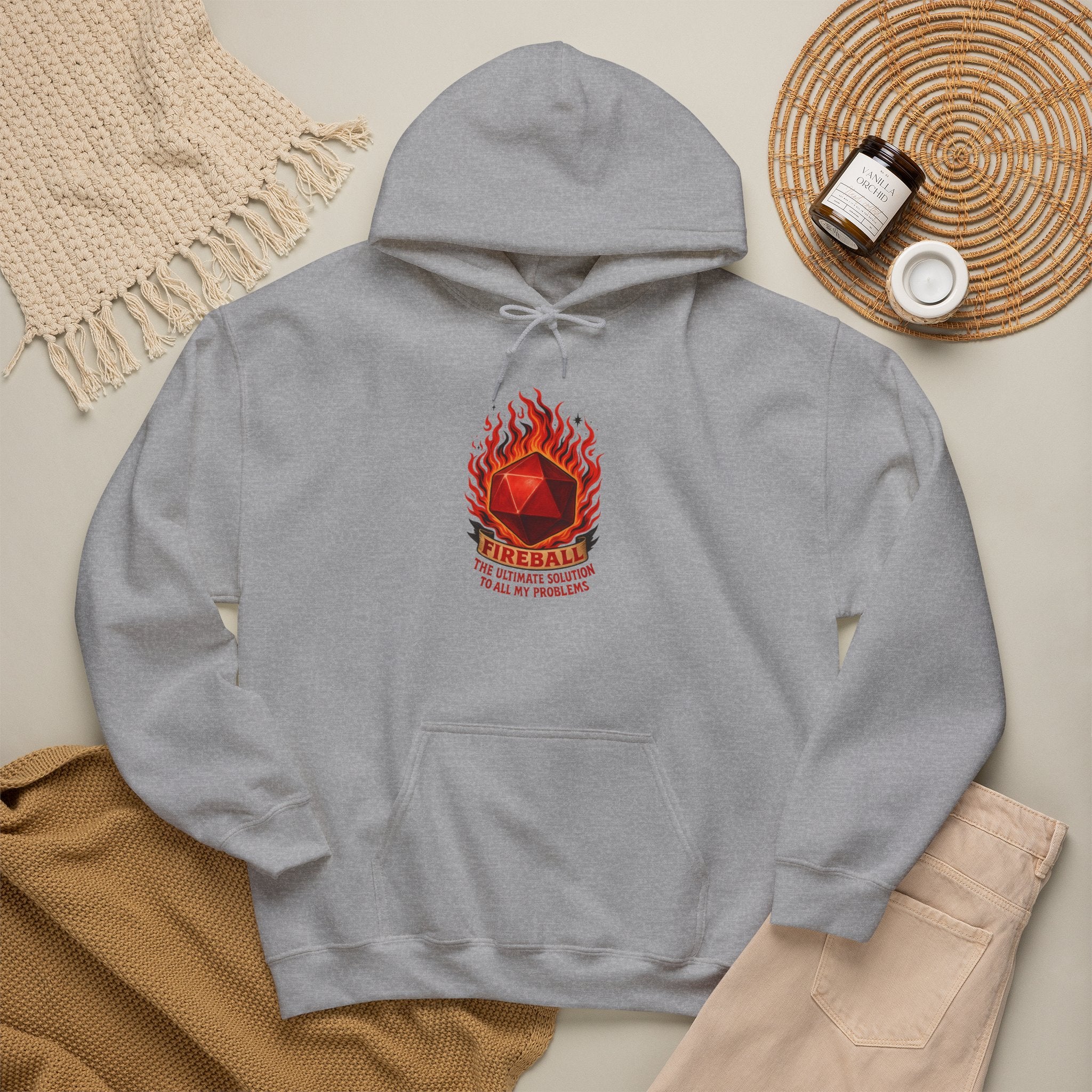 Fireball – The Ultimate Solution to All My Problems| Funny RPG Hoodie