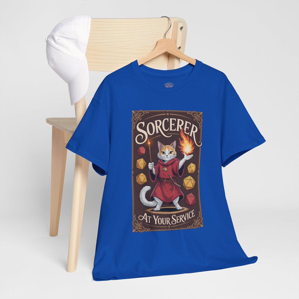 Sorcerer Cat at Your Service D&D T-shirt | Cat Lover RPG Gift