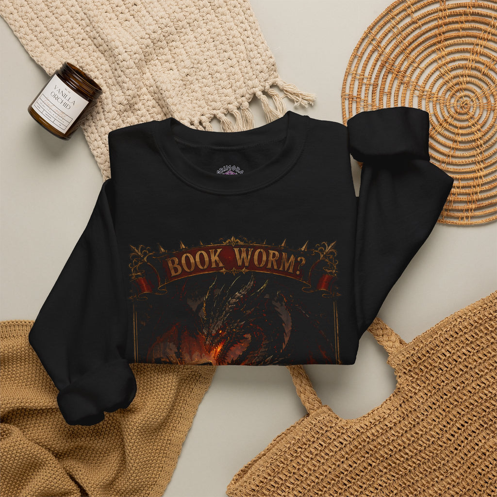 Book Worm? I Am a Book Dragon, Fantasy Reader Sweatshirt