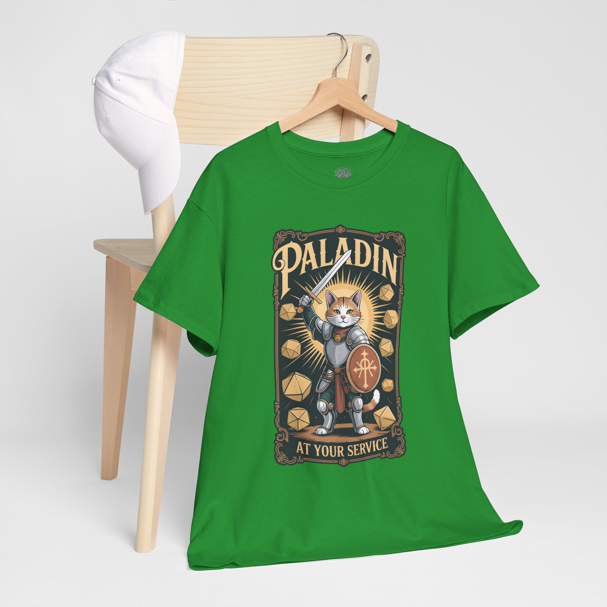 Paladin Cat at Your Service D&D T-shirt | Cat Lover RPG Gift