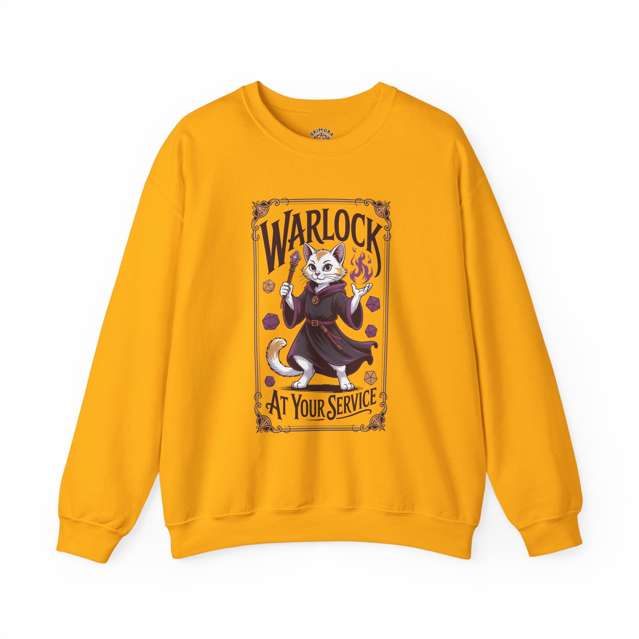 Warlock Cat at Your Serivece D&D Sweatshirt | Cat Lover RPG Gift