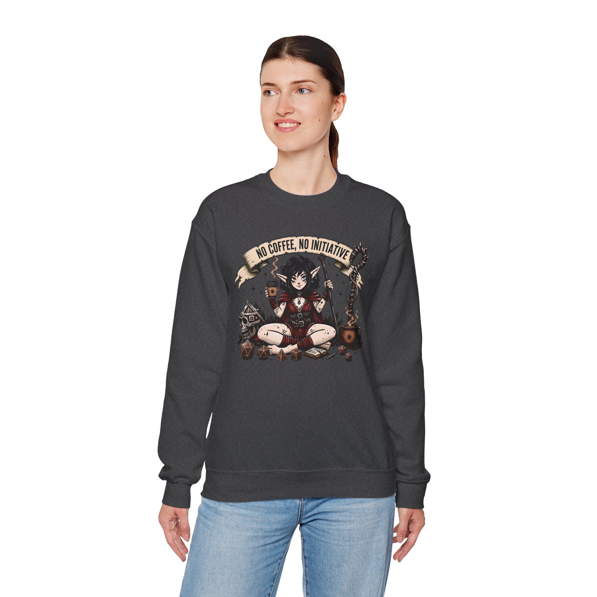 No Coffee, No Initiative | Fantasy RPG Sweatshirt