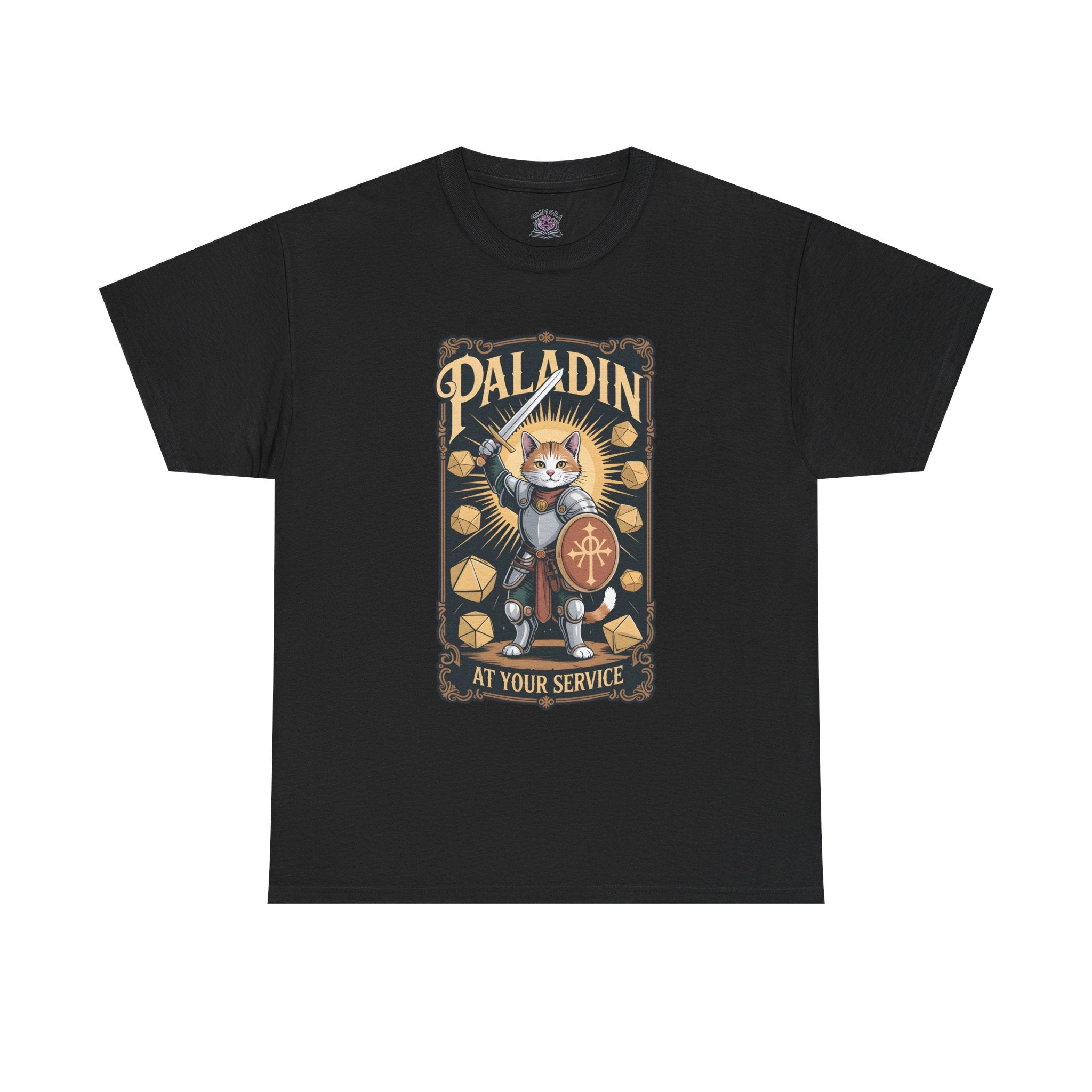 Paladin Cat at Your Service D&D T-shirt | Cat Lover RPG Gift