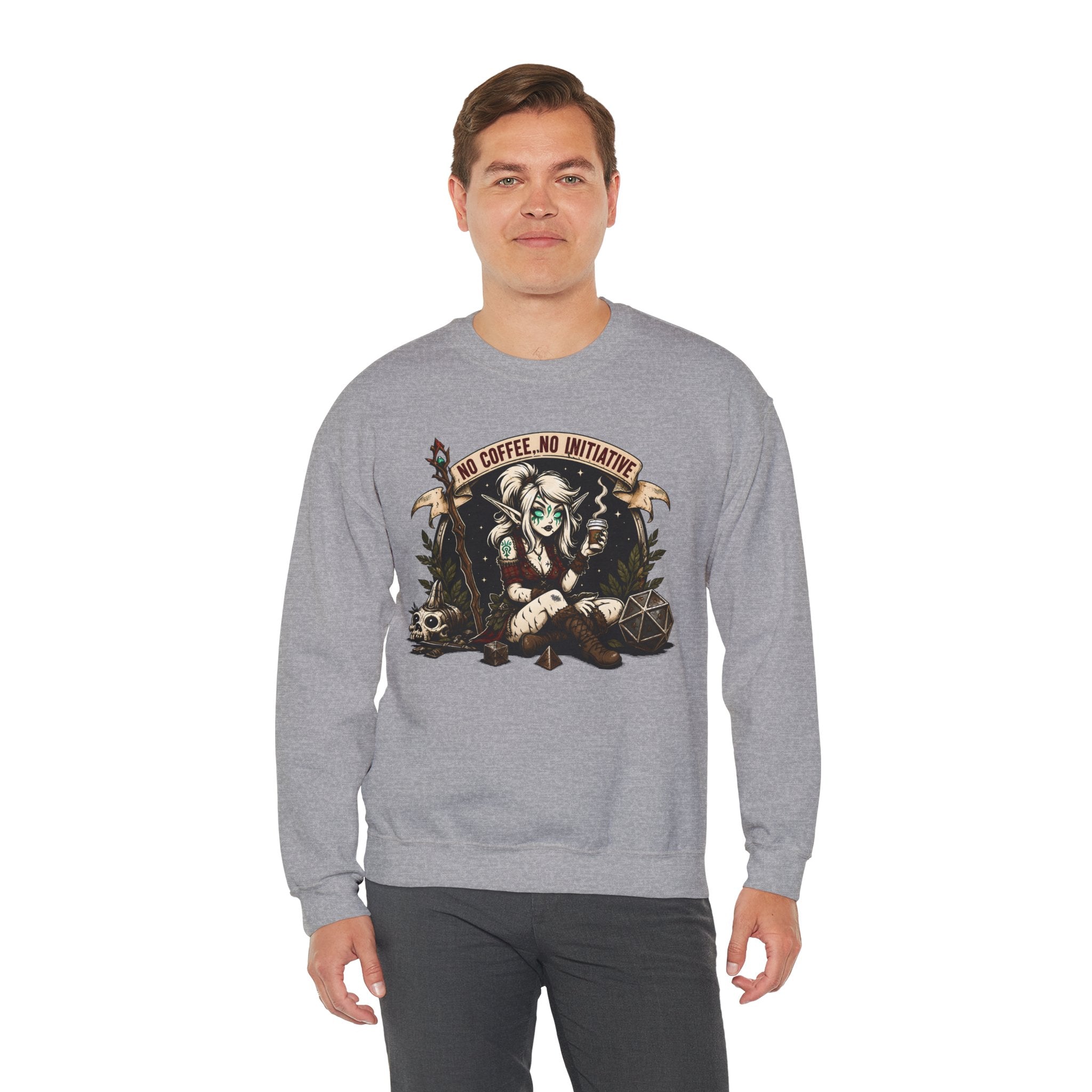 No Coffee, No Initiative | Fantasy RPG Sweatshirt