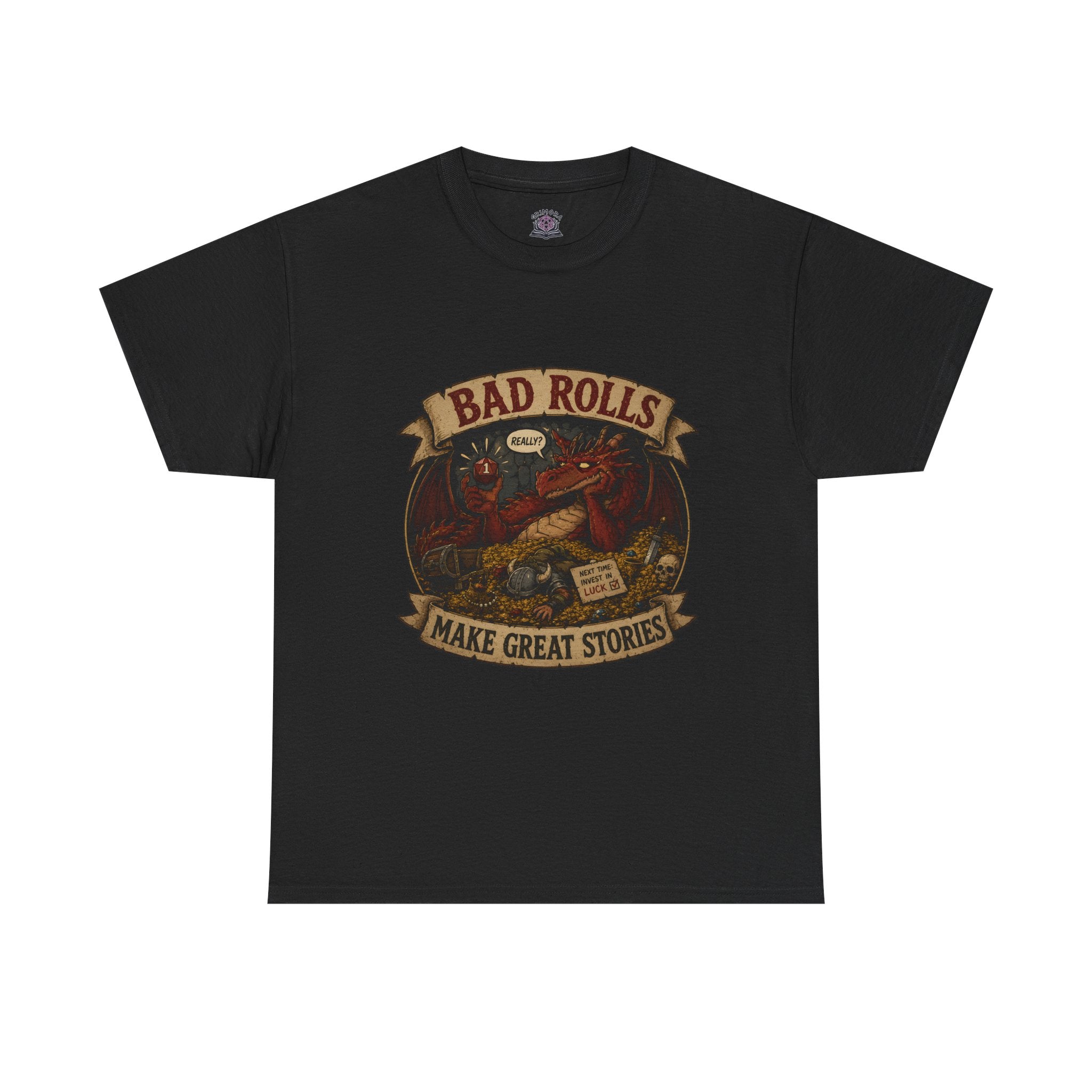 Bad Rolls Make Great Stories, natural 1 T-shirt