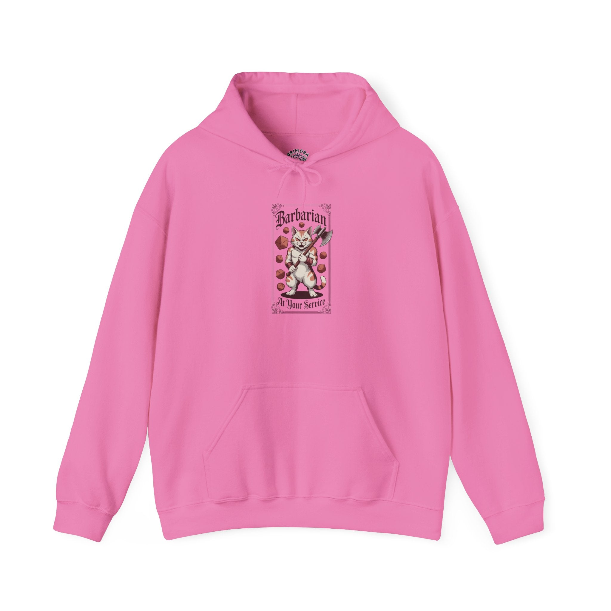 Barbarian Cat at Your Serivece D&D Hoodie | Cat Lover RPG Gift