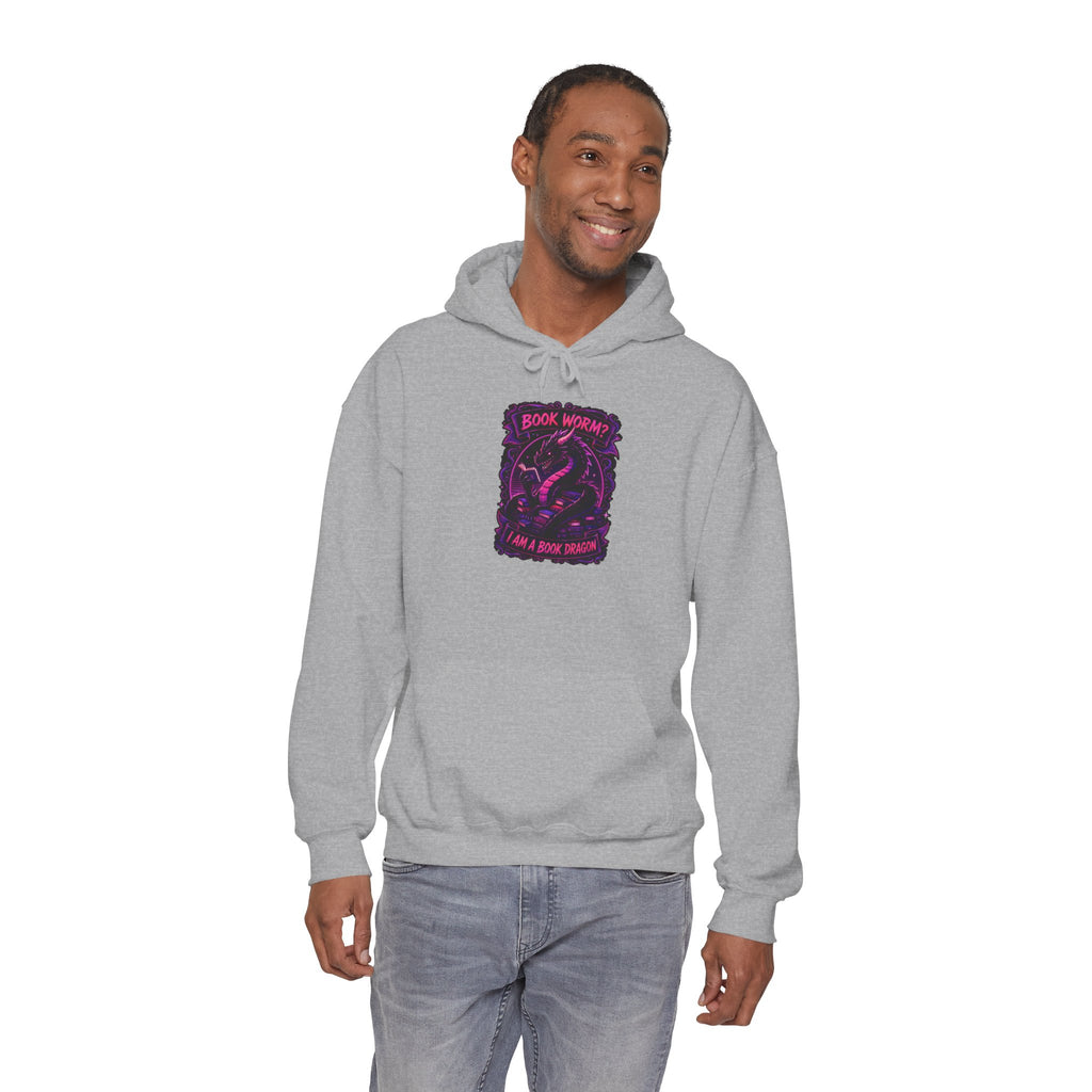 Book Worm? I Am a Book Dragon, Fantasy Reader Hoodie