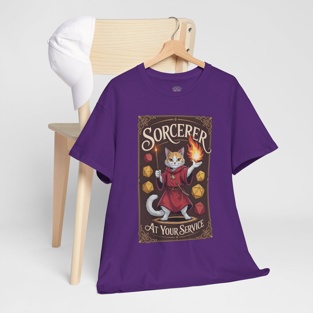 Sorcerer Cat at Your Service D&D T-shirt | Cat Lover RPG Gift