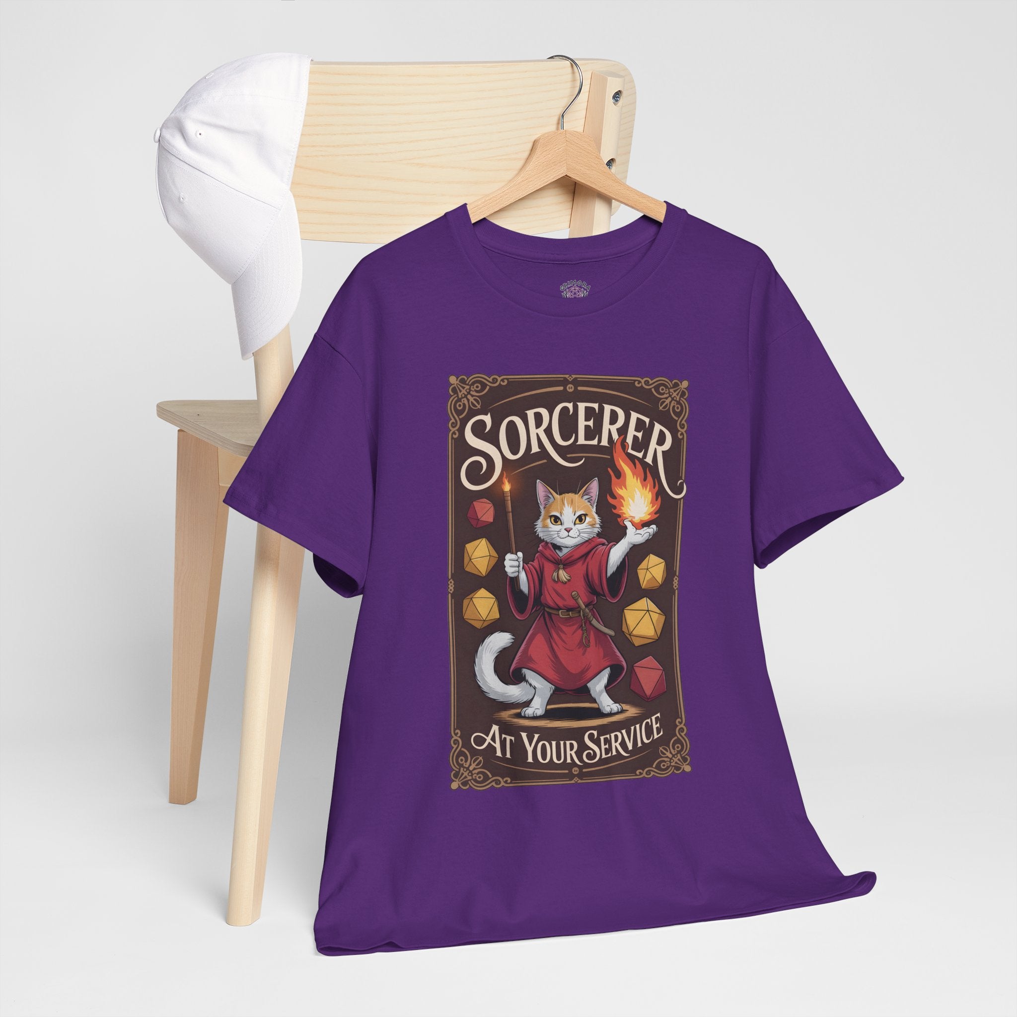 Sorcerer Cat at Your Service D&D T-shirt | Cat Lover RPG Gift