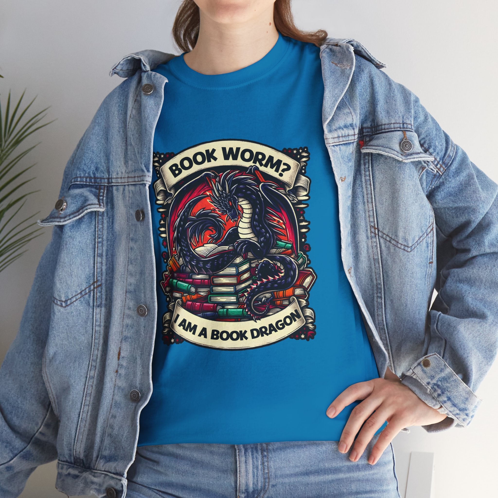 Book Worm? I Am a Book Dragon, Fantasy Reader T-shirt