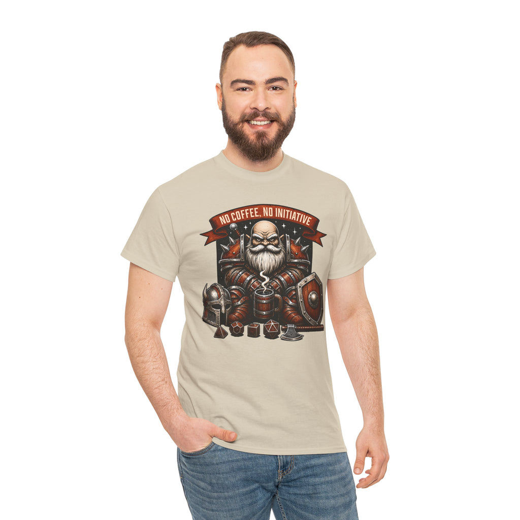 No Coffee, No Initiative | Fantasy RPG T-shirt
