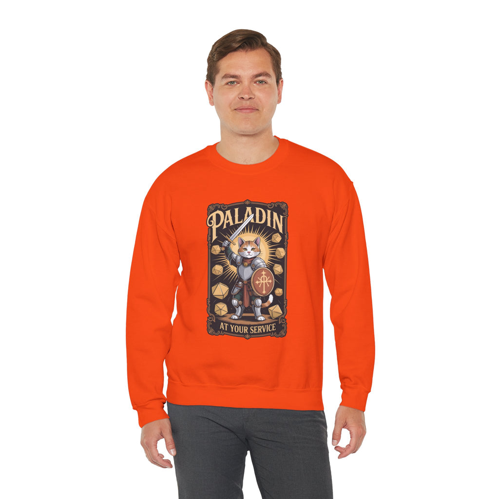 Paladin Cat at Your Service D&D Sweatshirt | Cat Lover RPG Gift