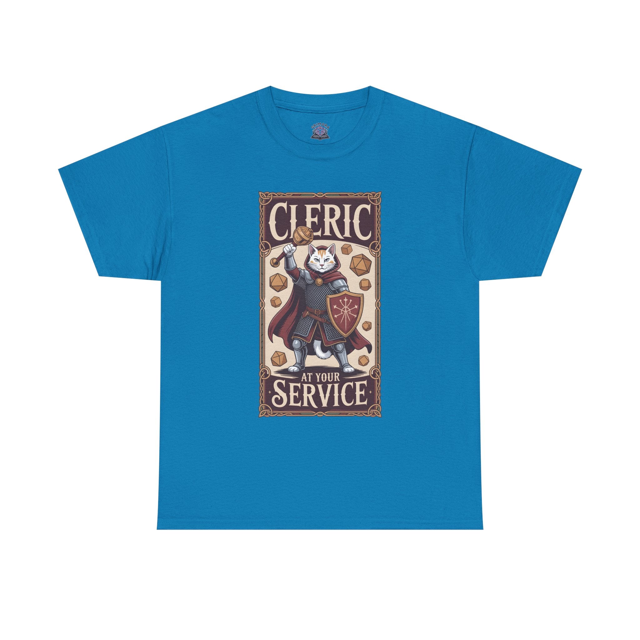 Cleric Cat at Your Service D&D T-shirt | Cat Lover RPG Gift