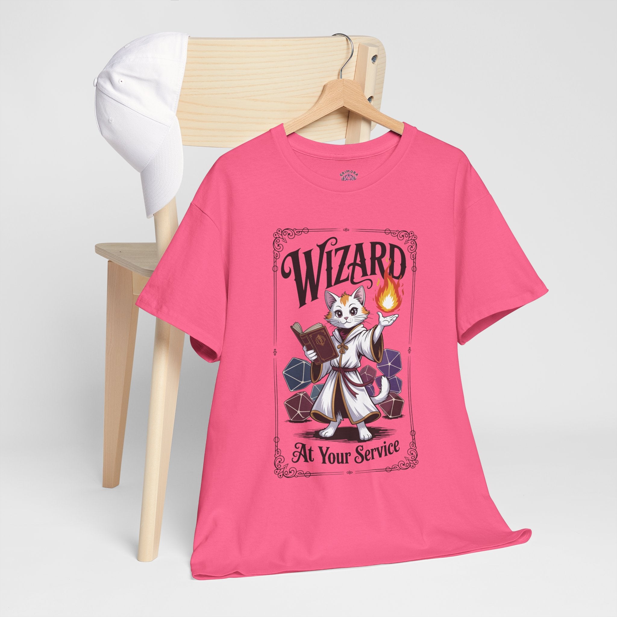 Wizard Cat at Your Serivece D&D T-shirt | Cat Lover RPG Gift