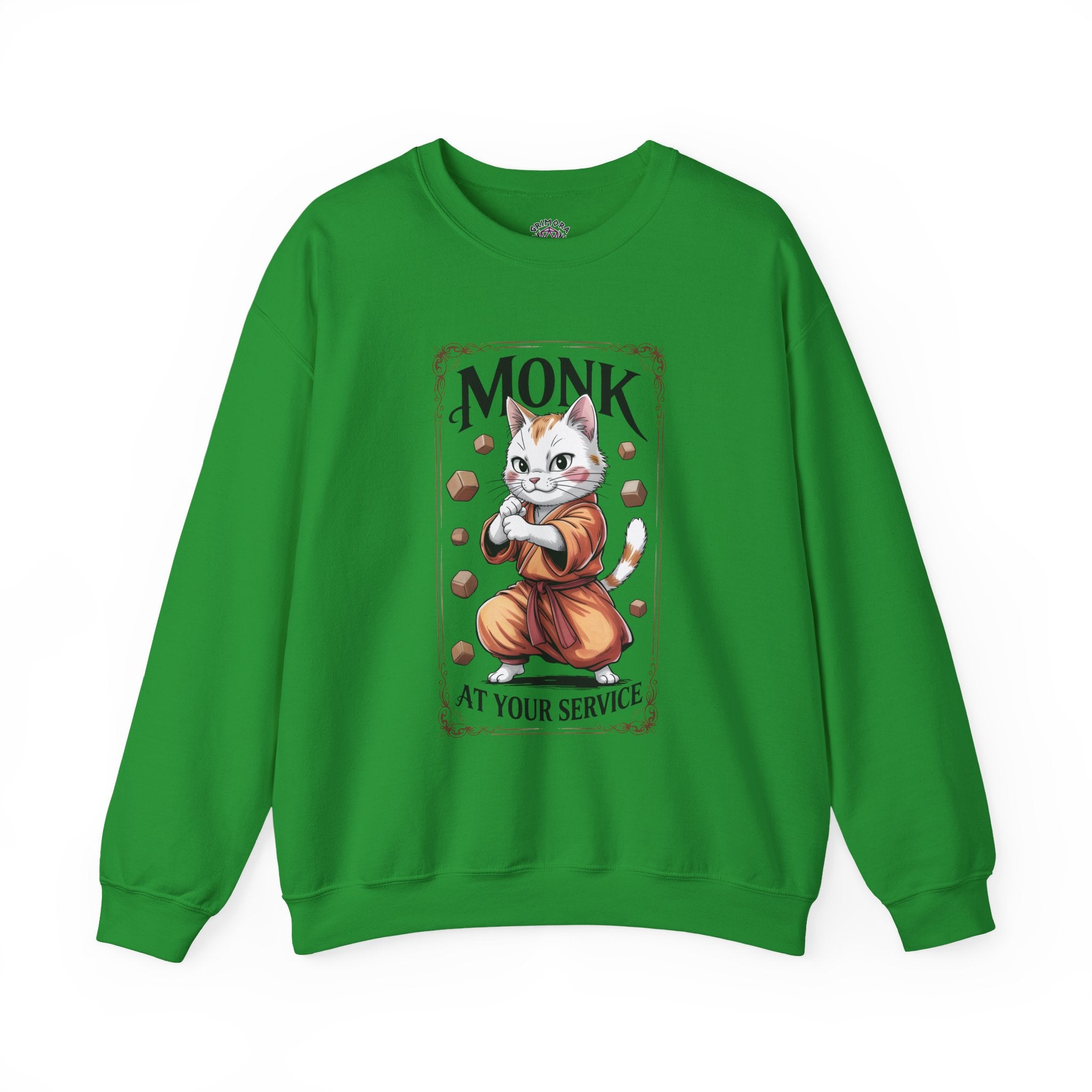 Monk Cat at Your Service D&D Sweatshirt | Cat Lover RPG Gift