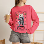 Fighter Cat at Your Service D&D Sweatshirt | Cat Lover RPG Gift