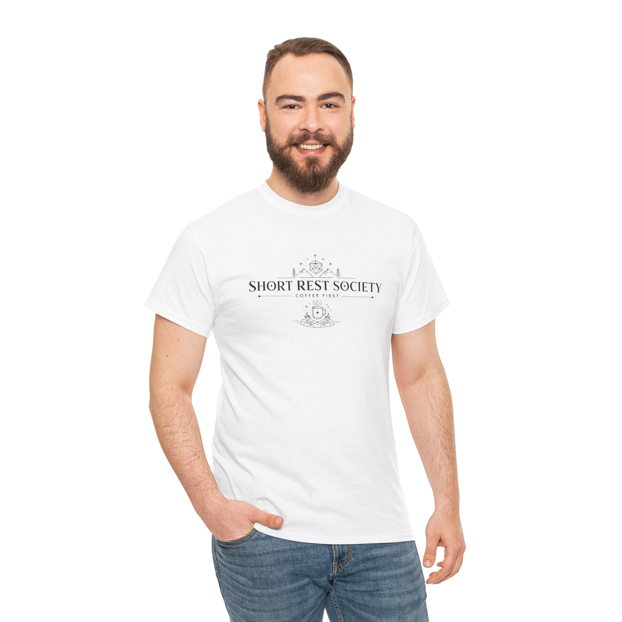 Short Rest Society – Coffee First | Tabletop RPG T-shirt