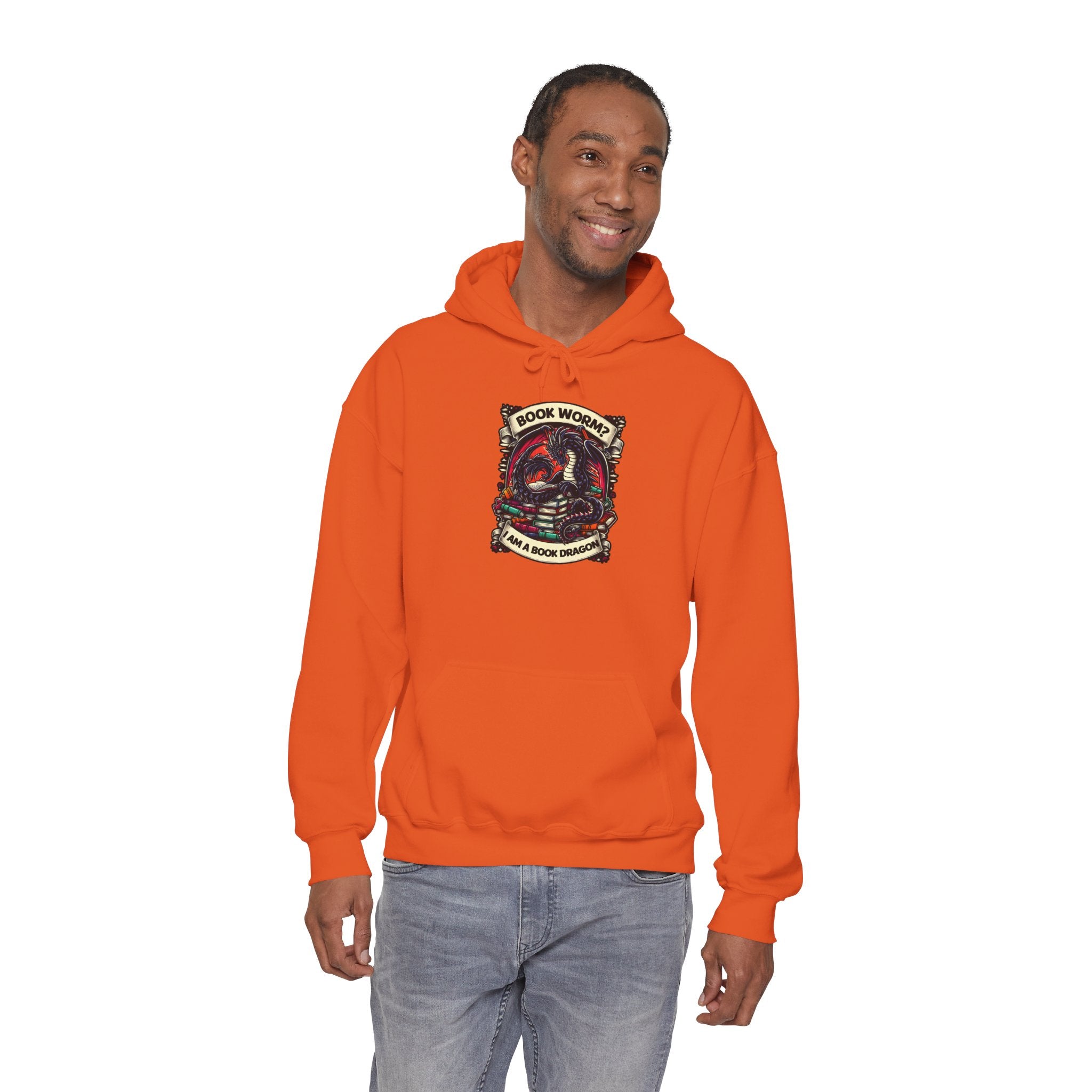 Book Worm? I Am a Book Dragon, Fantasy Reader Hoodie