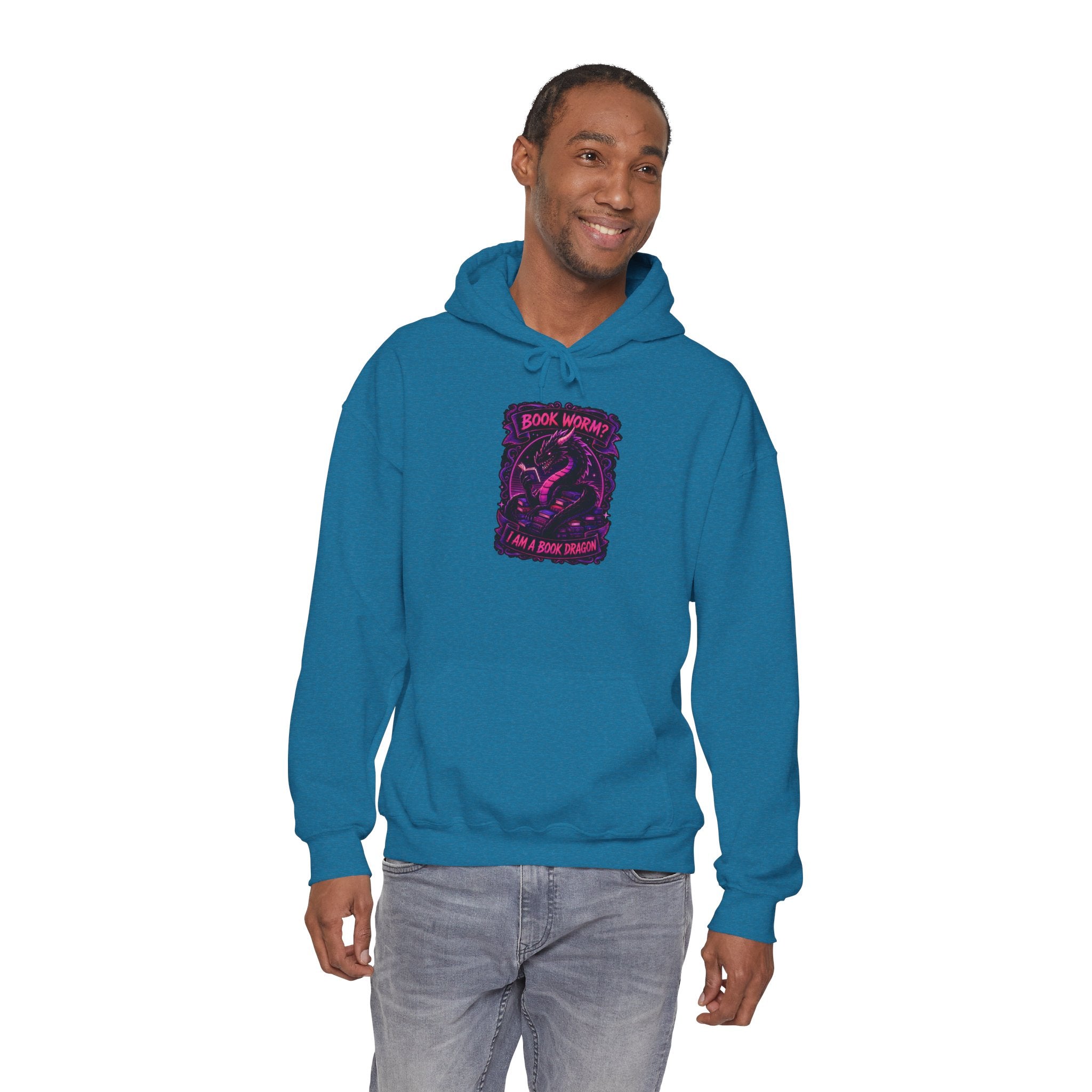 Book Worm? I Am a Book Dragon, Fantasy Reader Hoodie