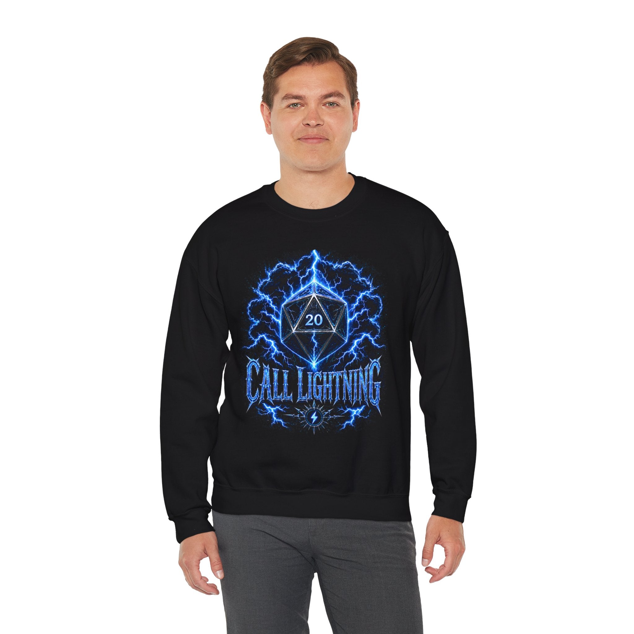 Call Lightning – Hear the Storm's Call | Druid D20 Fantasy Sweatshirt