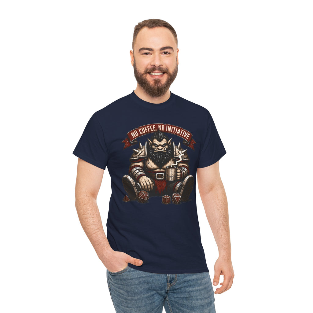 No Coffee, No Initiative | Fantasy RPG T-shirt