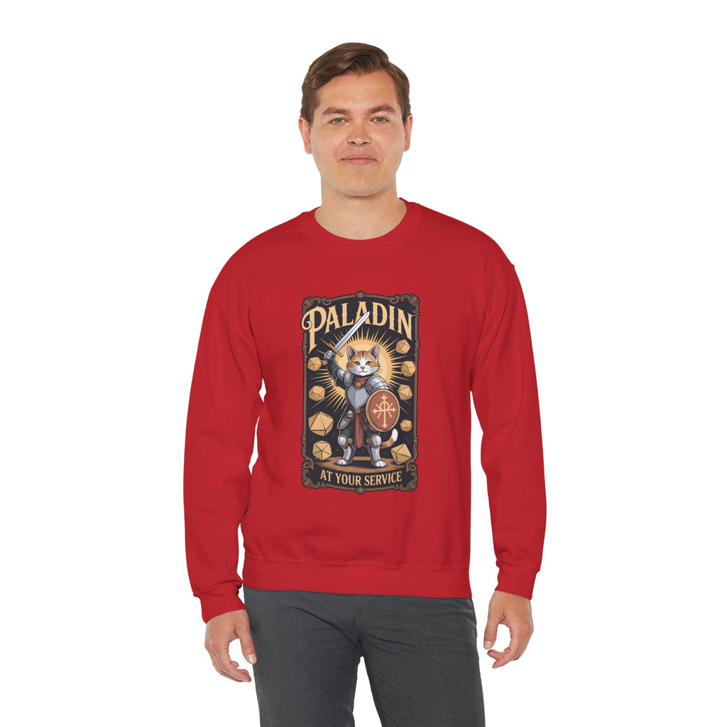Paladin Cat at Your Service D&D Sweatshirt | Cat Lover RPG Gift