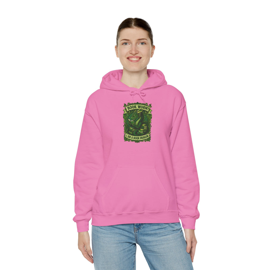 Book Worm? I Am a Book Dragon, Fantasy Reader Hoodie