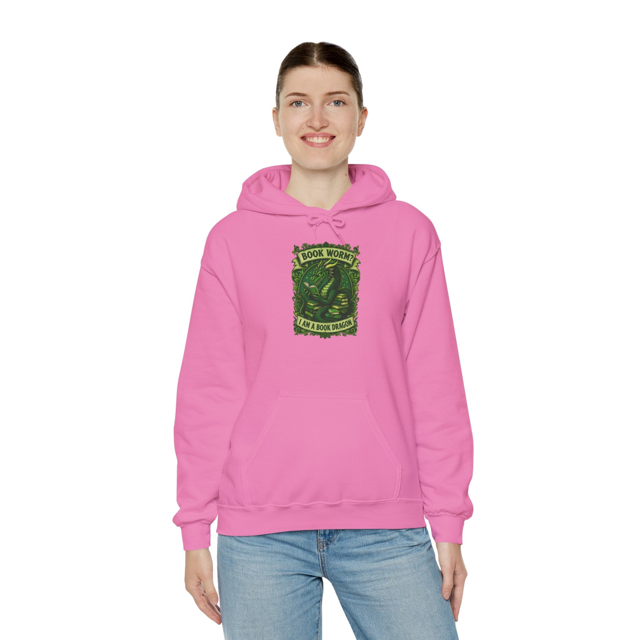 Book Worm? I Am a Book Dragon, Fantasy Reader Hoodie