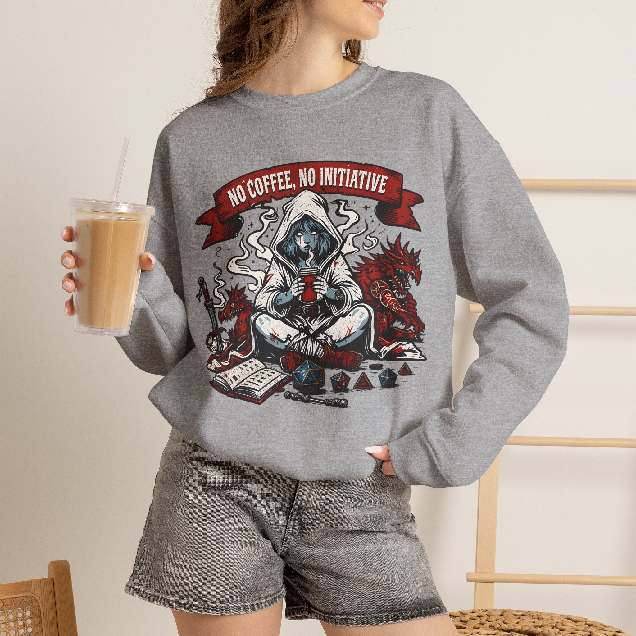 No Coffee, No Initiative | Fantasy RPG Sweatshirt