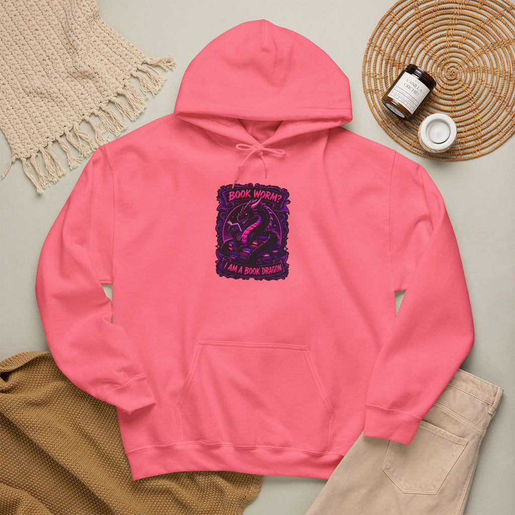 Book Worm? I Am a Book Dragon, Fantasy Reader Hoodie