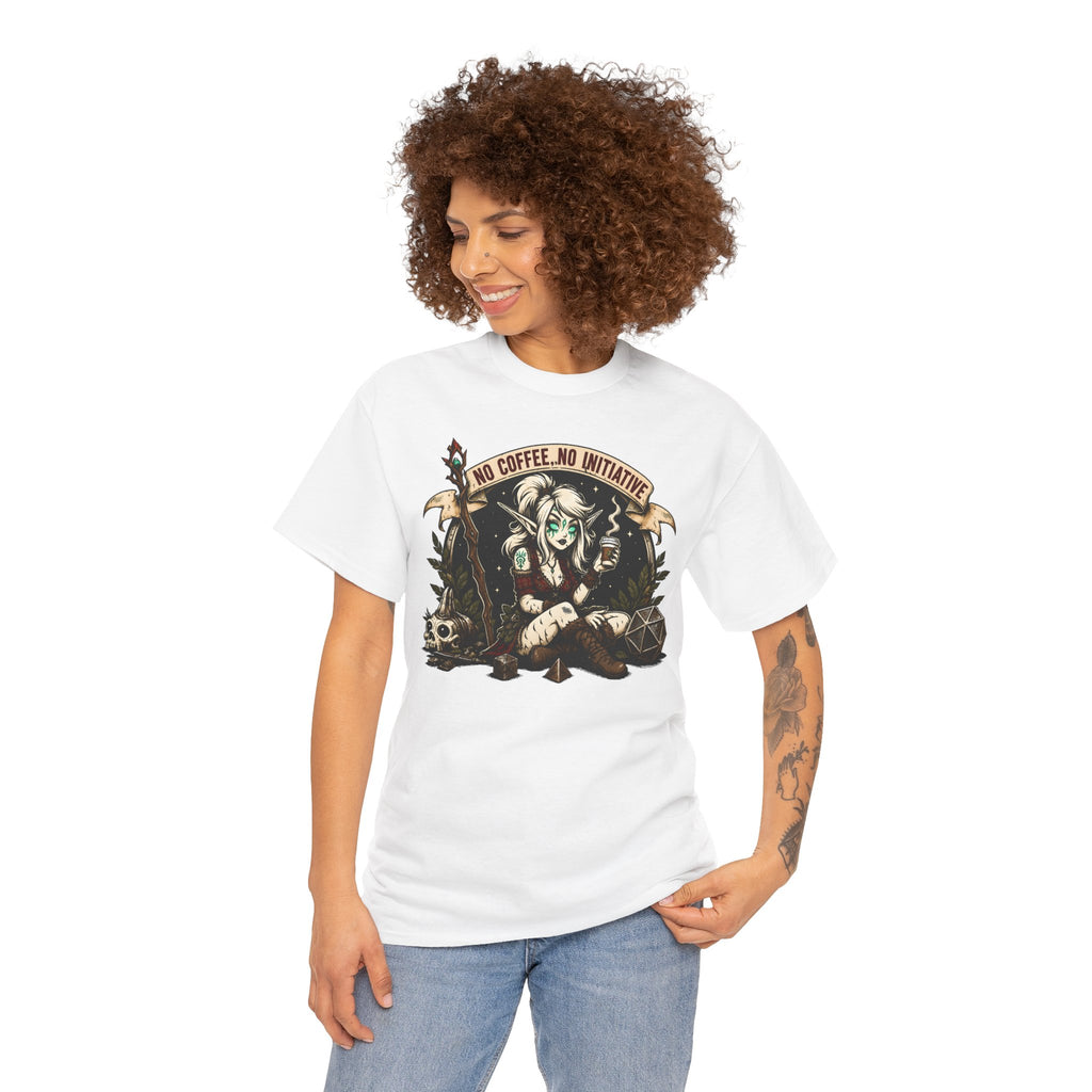 No Coffee, No Initiative | Fantasy RPG T-shirt