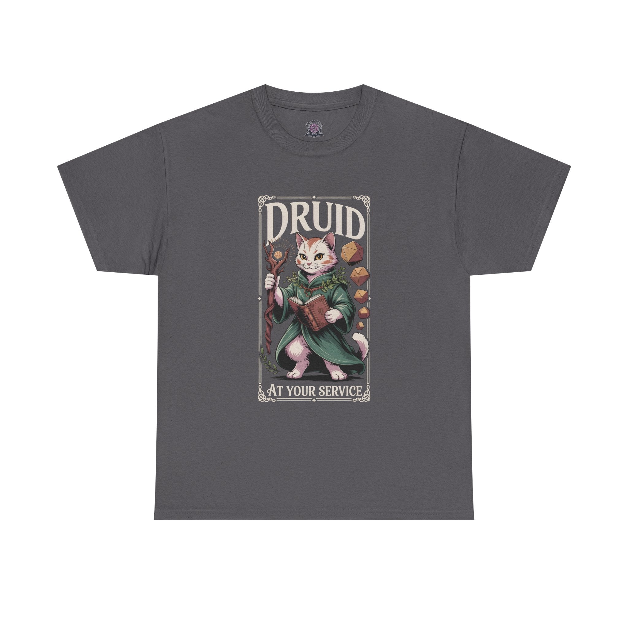 Druid Cat at Your Serivece D&D T-shirt | Cat Lover RPG Gift