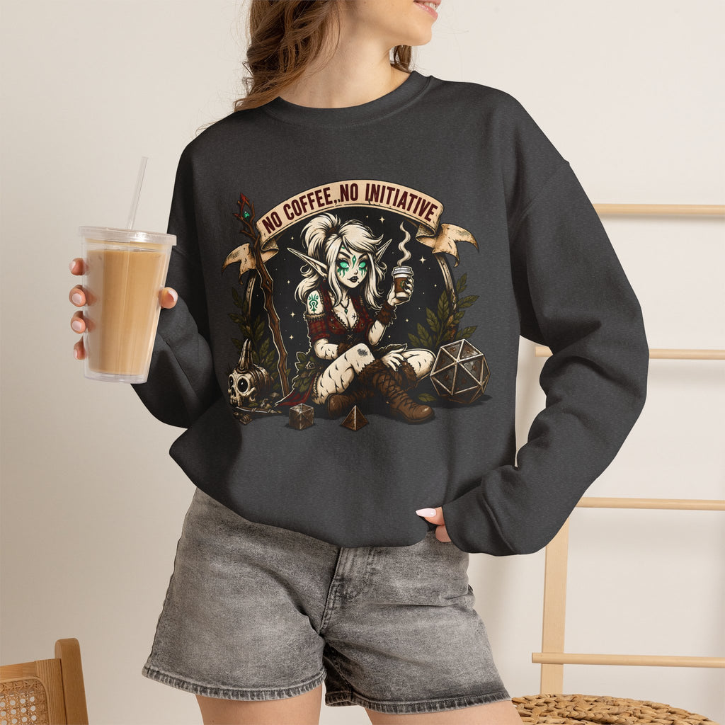 No Coffee, No Initiative | Fantasy RPG Sweatshirt