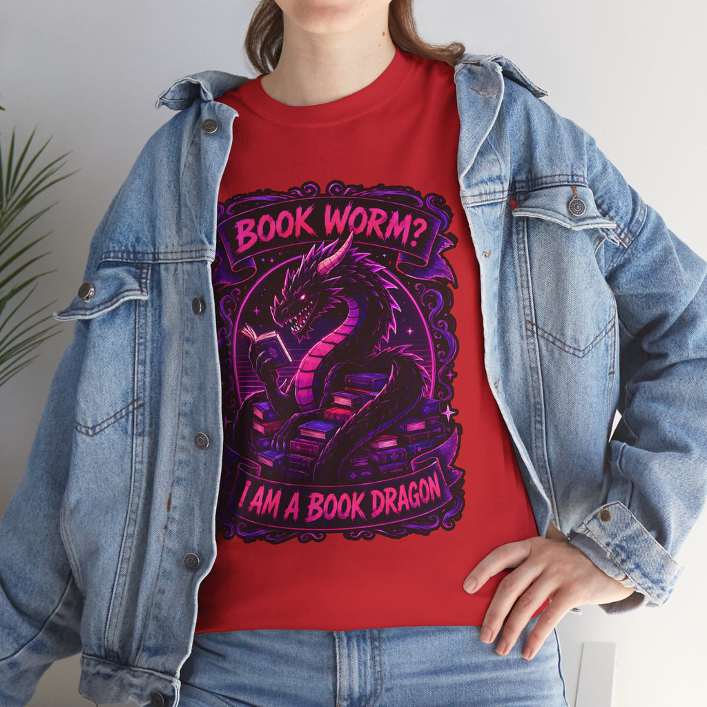 Book Worm? I Am a Book Dragon, Fantasy Reader T-shirt