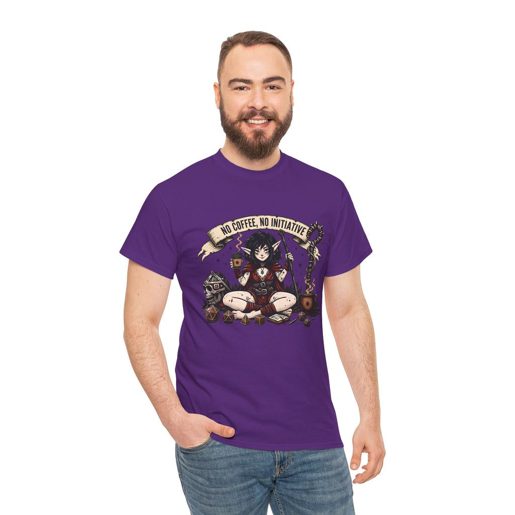 No Coffee, No Initiative | Fantasy RPG T-shirt
