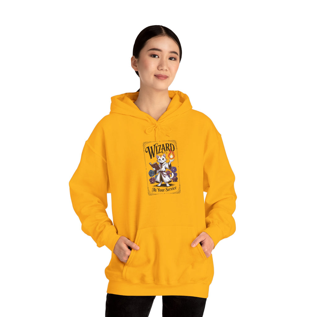Wizard Cat at Your Serivece D&D Hoodie | Cat Lover RPG Gift